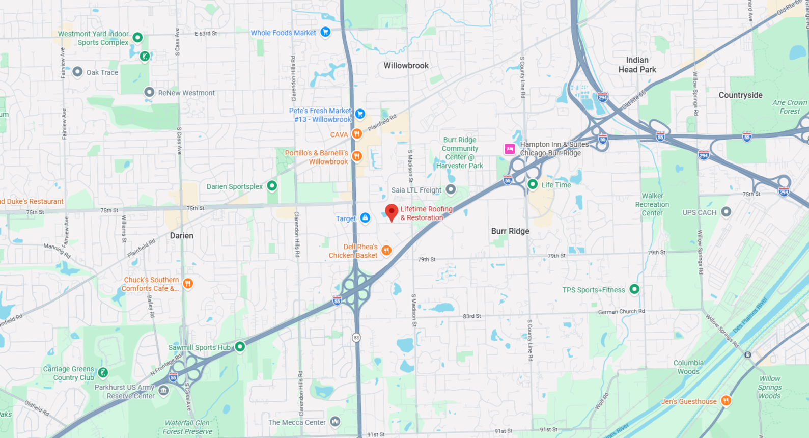 Lifetime Roofing and Restoration on the map